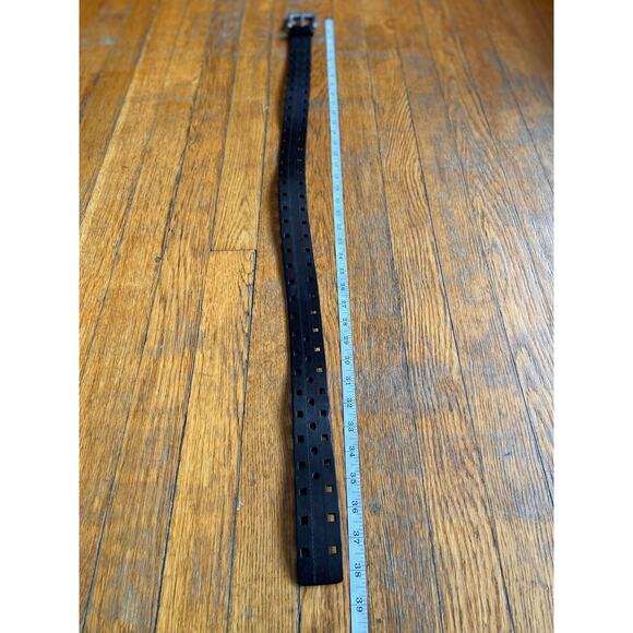 LEVI'S Black Leather Laser-Cut Belt Womens sz S - Picture 10 of 11